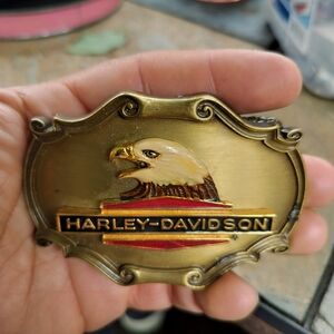 Vintage Rare Harley-Davidson Brass plated Eagle Emblem Buckle